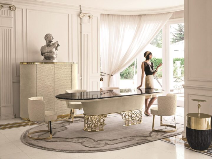 Clairmont - oval metal table | Longhi