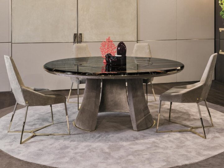 Damien - round leather table | Longhi