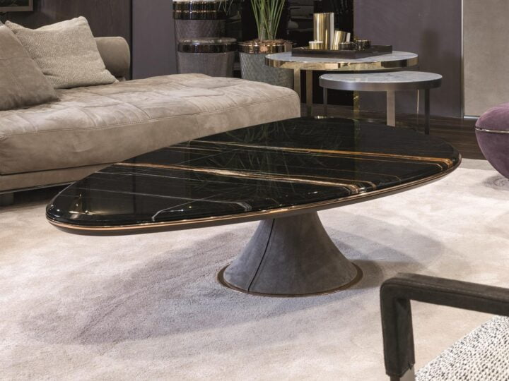 Gehry - oval metal coffee table | Longhi