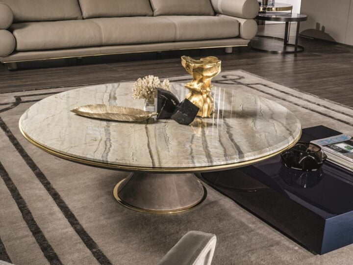 Gehry - oval metal coffee table | Longhi