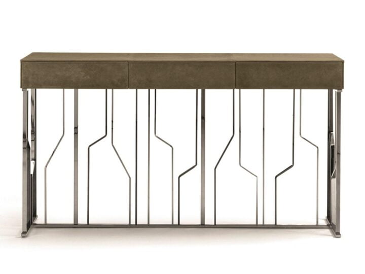 Ginza Evo - rectangular metal console with drawers | Longhi