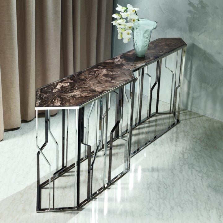 Ginza - rectangular metal console | Longhi