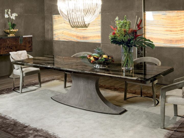 Hubert - rectangular metal table | Longhi