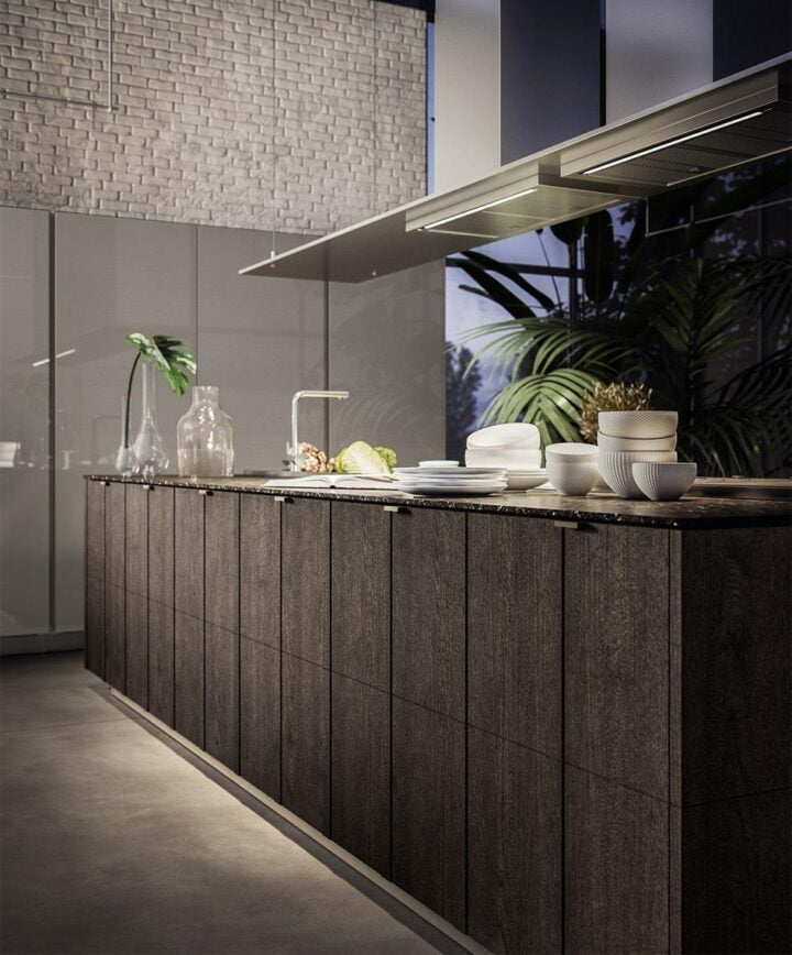 Maggiorana - lacquered kitchen with handles | ALF Valdesign