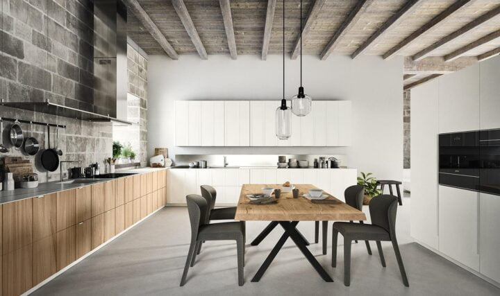 Maggiorana - lacquered kitchen with handles | ALF Valdesign