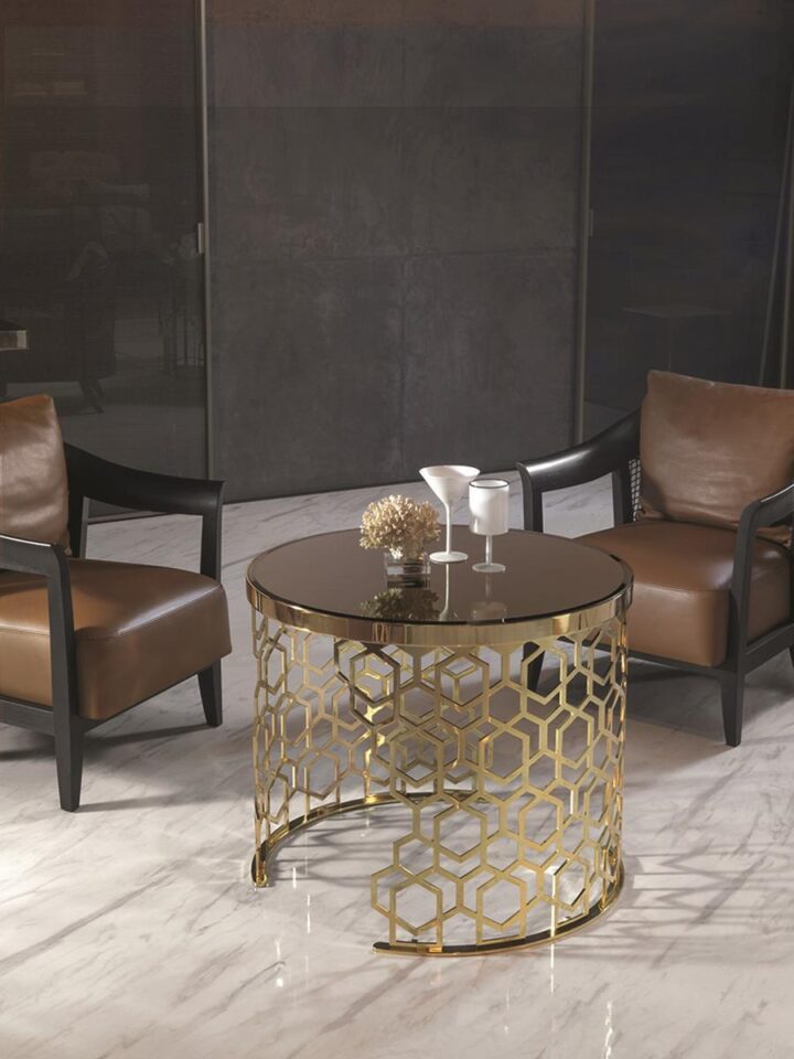 Manfred - round glass coffee table | Longhi