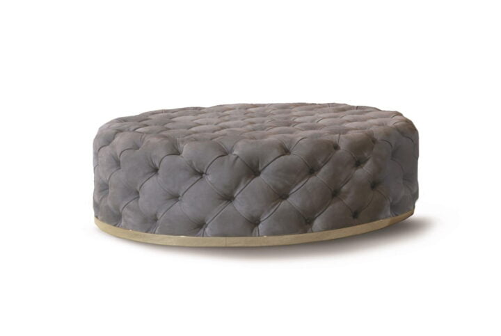 Milton - round nabuk pouf | Longhi