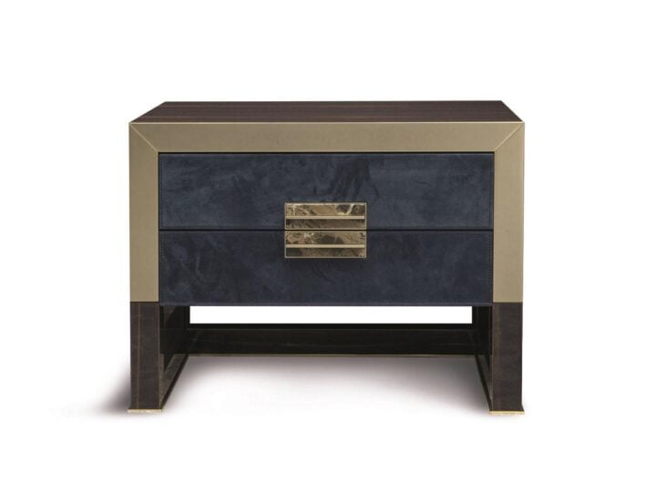 Orwell - rectangular lacquered bedside table with drawers | Longhi