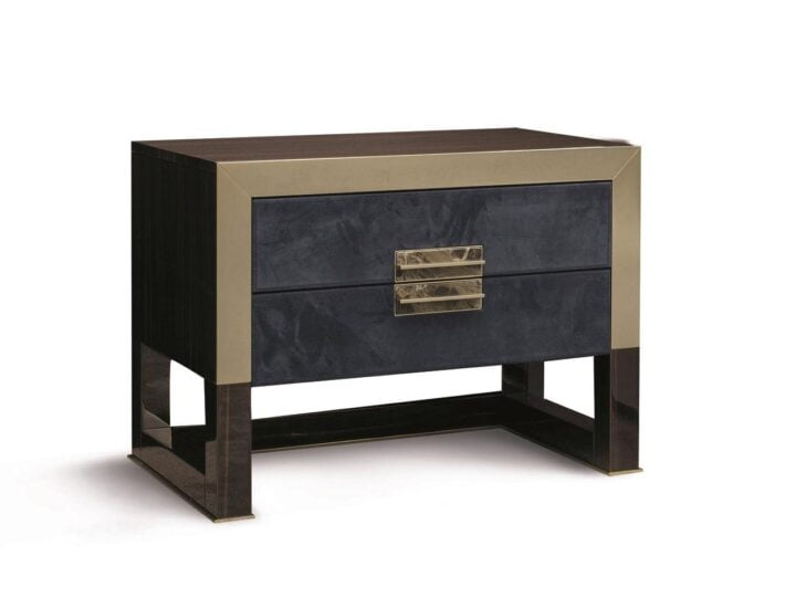 Orwell - rectangular lacquered bedside table with drawers | Longhi