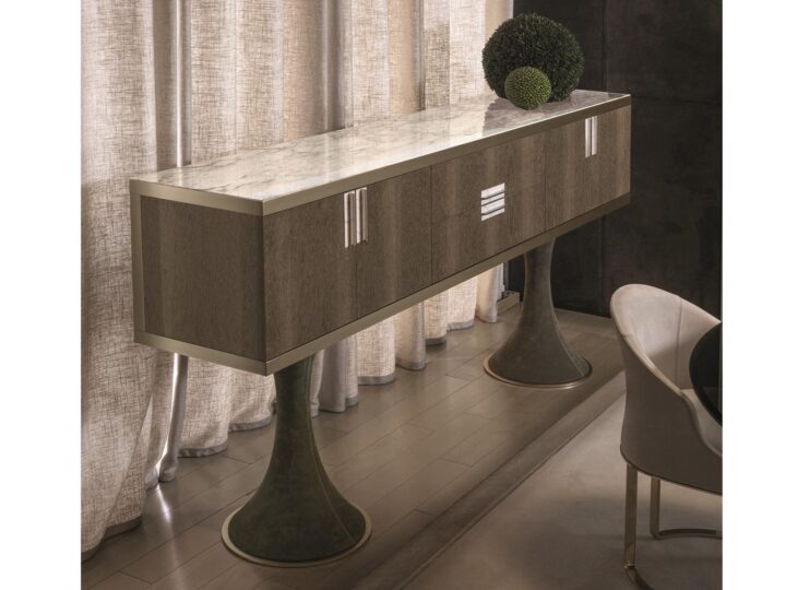 Oscar - leather sideboard with doors | Longhi