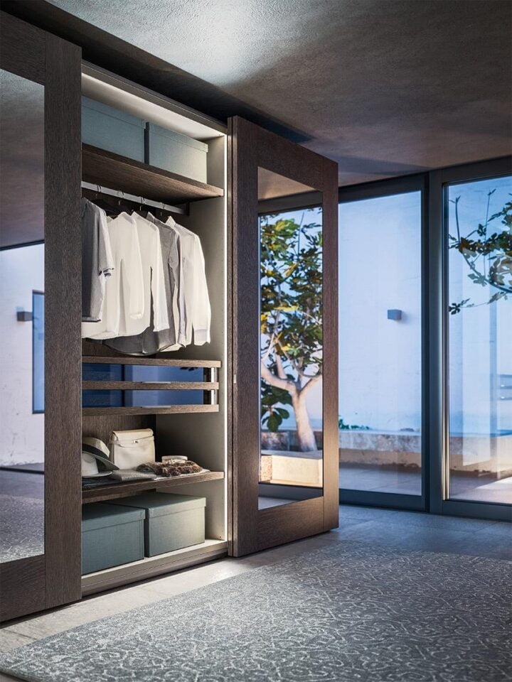 Quadra - modular lacquered wardrobe with coplanar doors | ALF Dafre