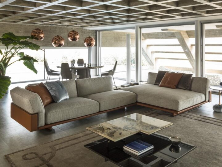 Ritual - corner velvet sofa | Longhi