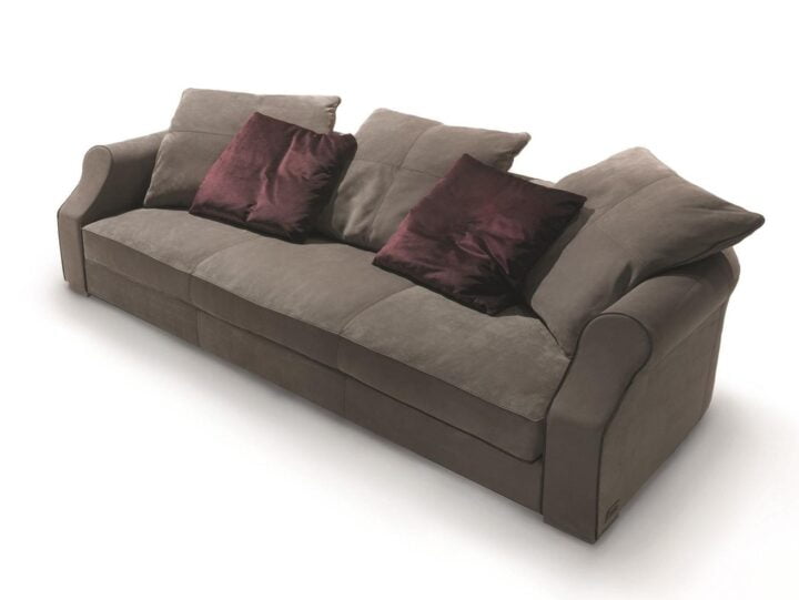 Rubens Free Back Cushions - sectional tanned leather sofa | Longhi