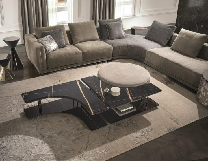 Saturn - square metal coffee table | Longhi