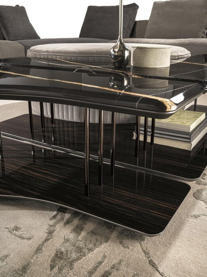 Saturn - square metal coffee table | Longhi