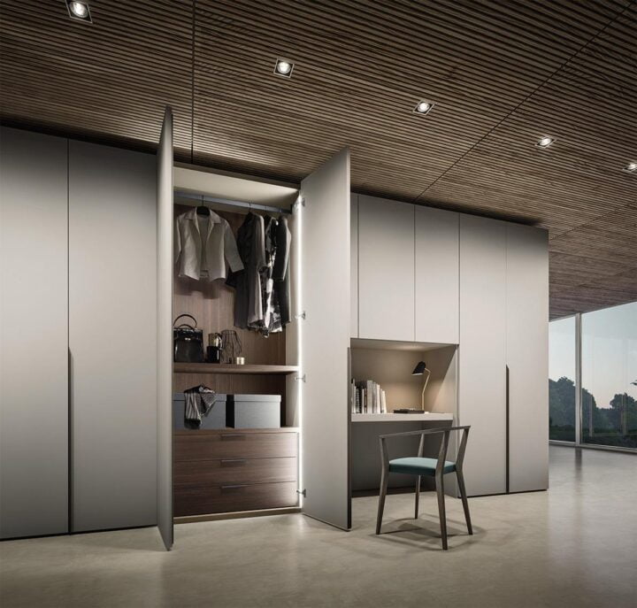 Simple - modular veneer wardrobe with coplanar doors | ALF Dafre