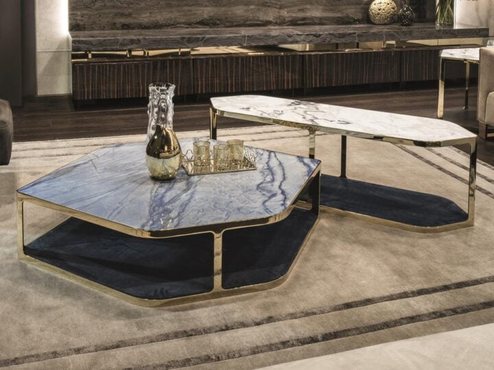 Tiles - octagonal glass coffee table | Longhi