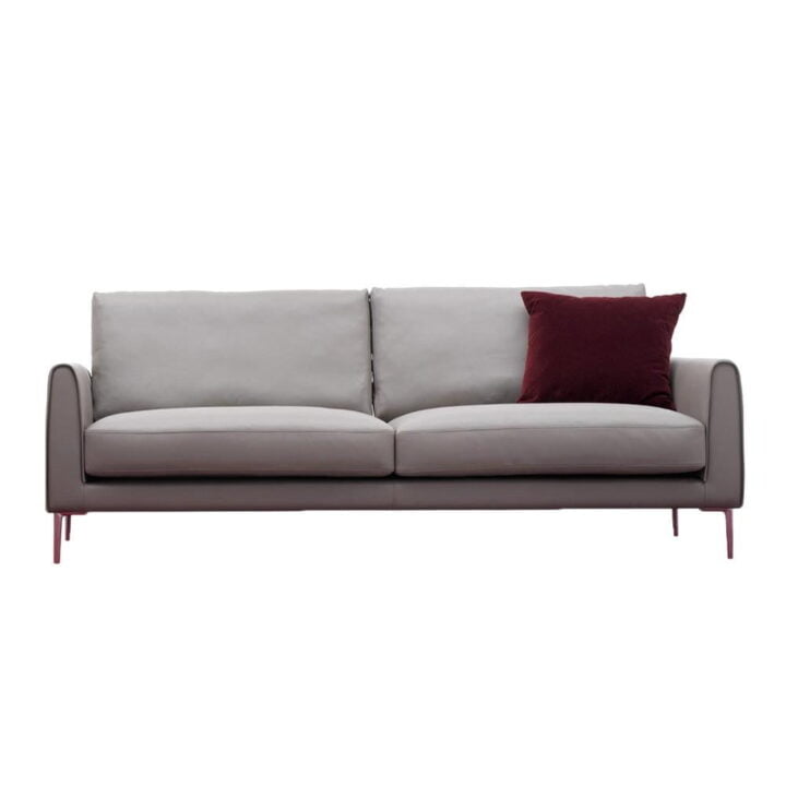 Vega - curved leather sofa | Alberta Salotti