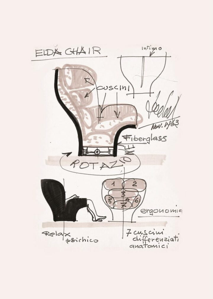 Elda - fabric armchair | Longhi