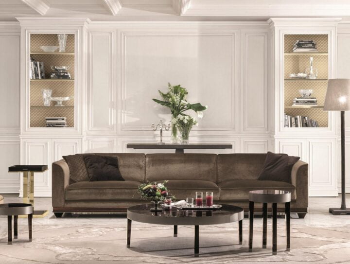 Louis - square leather coffee table | Longhi