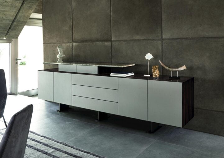 Neptune - modular metal sideboard with drawers | Longhi