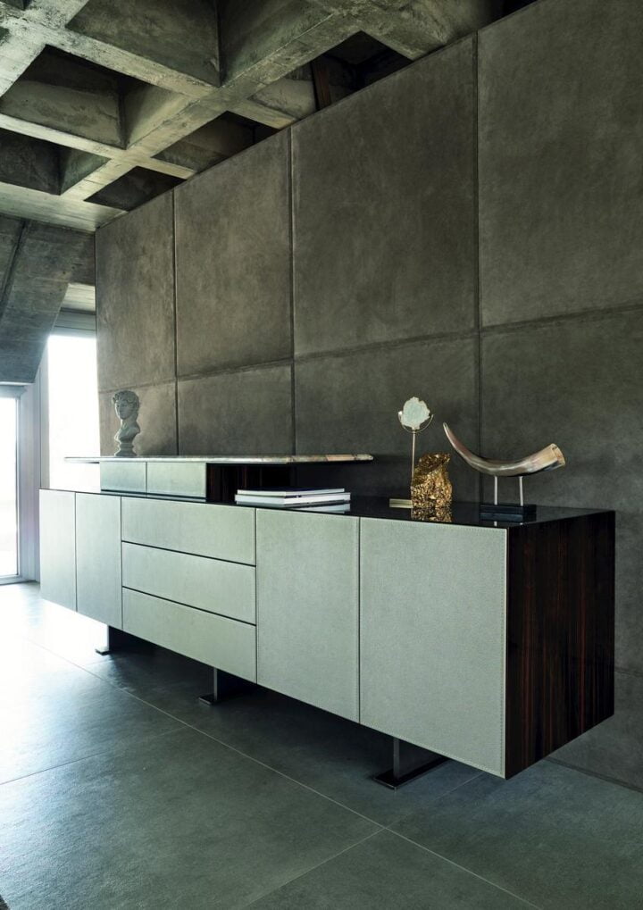 Neptune - modular metal sideboard with drawers | Longhi