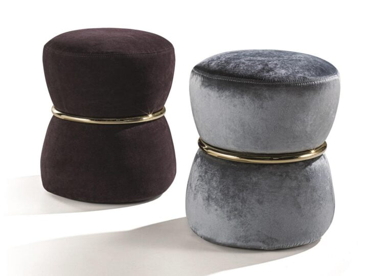 River - round nabuk pouf | Longhi