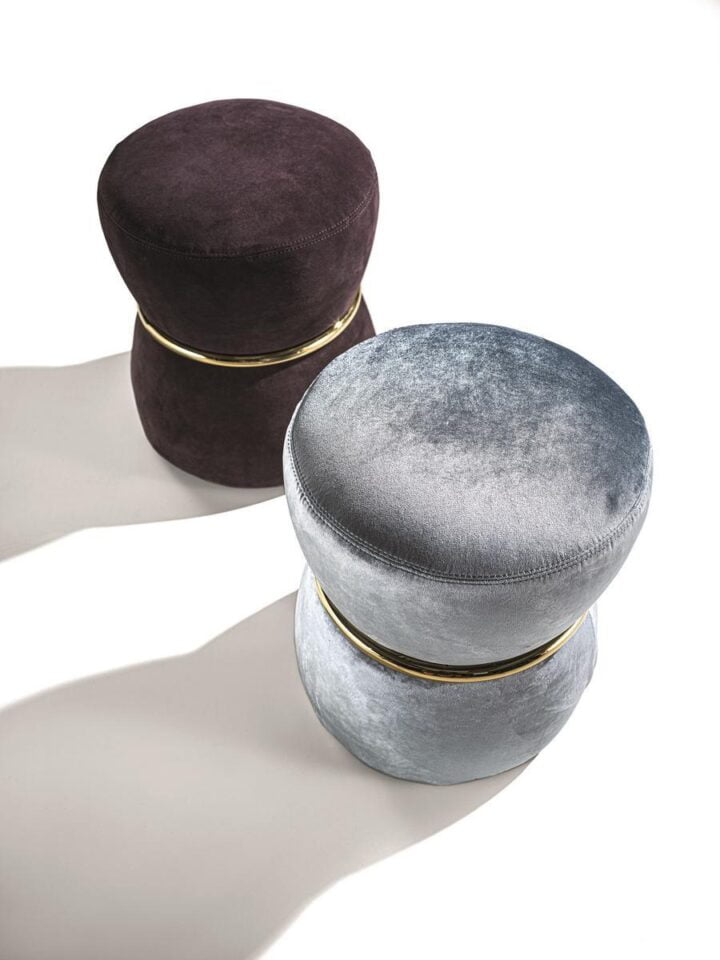 River - round nabuk pouf | Longhi