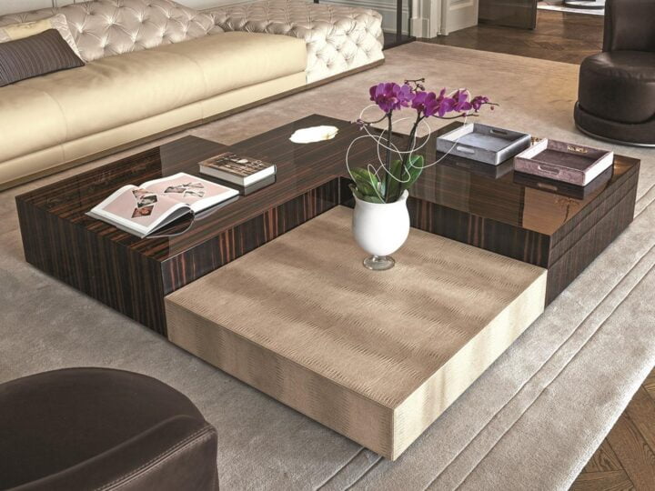 Safir - square metal coffee table | Longhi