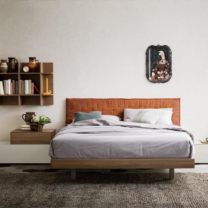 Teo - wood bed with upholstered headboard | ALF Dafre