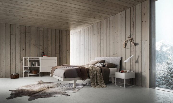 Teo - wood bed with upholstered headboard | ALF Dafre