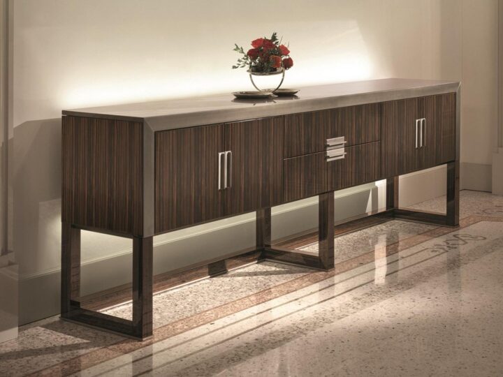 Armand - modular metal sideboard with doors | Longhi